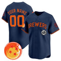 Custom Milwaukee Brewers x Dragon Ball Navy Vapor Premier Limited Jersey - All Stitched Baseball Jersey