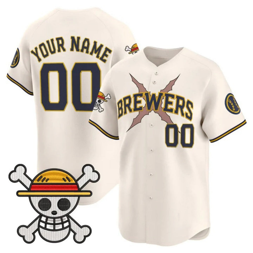Custom Milwaukee Brewers x One Piece Cream Vapor Premier Limited Jersey - Stitched Baseball Jersey