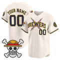 Custom Milwaukee Brewers x One Piece Cream Vapor Premier Limited Jersey - Stitched Baseball Jersey