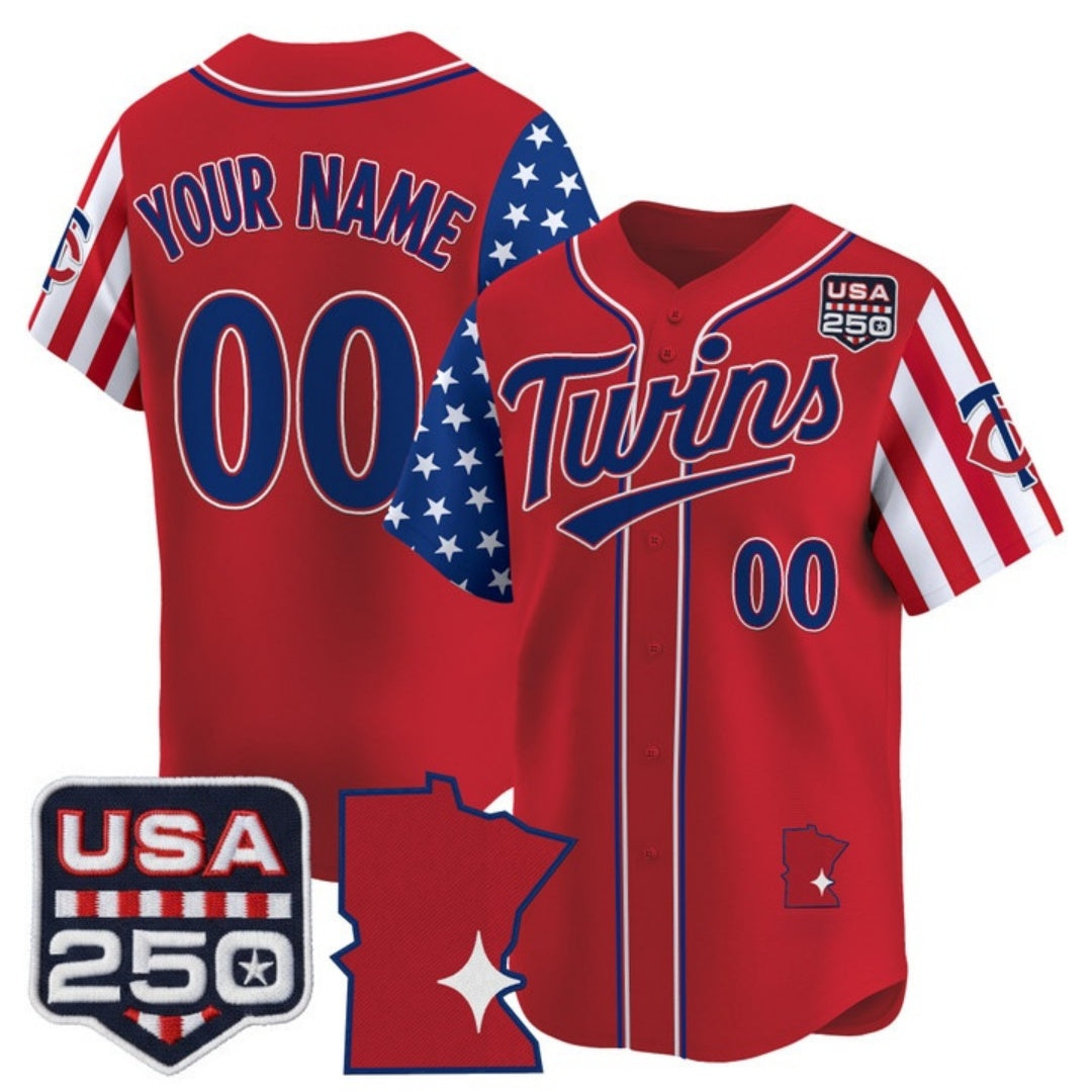 Custom Minnesota Twins America 250 Edition Vapor Premier Limited Red Stitched Baseball Jersey