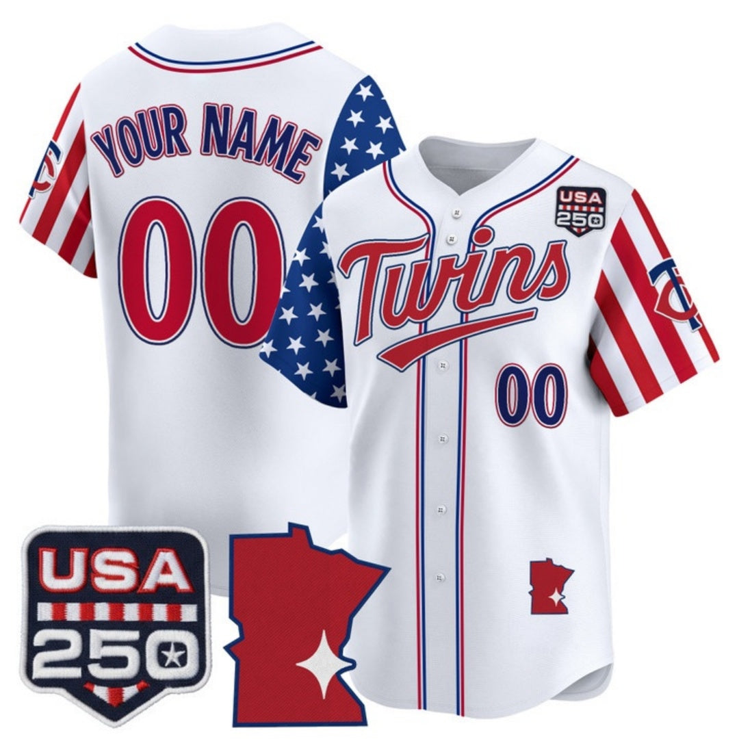Custom Minnesota Twins America 250 Edition Vapor Premier Limited White Stitched Baseball Jersey
