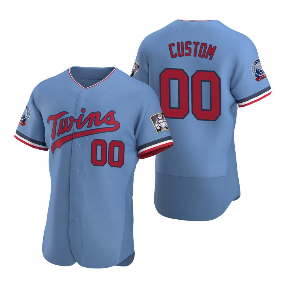 Custom Minnesota Twins Light Blue Stitched Flex Baseball Jersey
