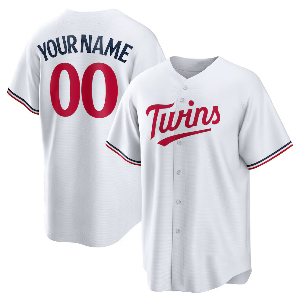 Custom Minnesota Twins White Home Replica Baseball Jersey