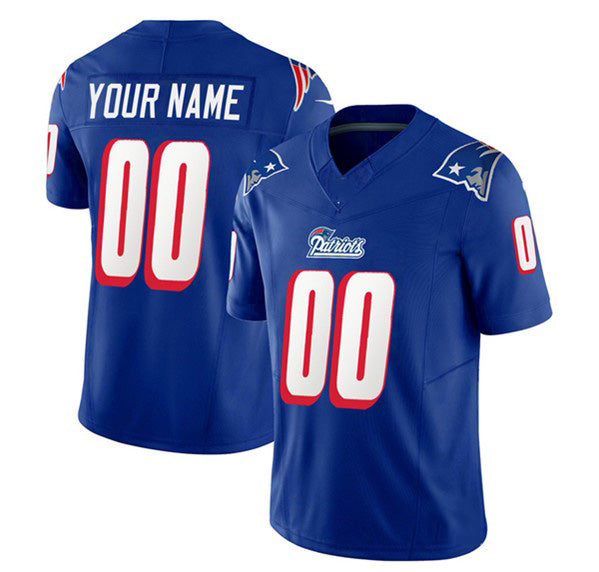 Custom NE.Patriots Active Player Blue 2023 F.U.S.E. Throwback Limited Stitched Jersey