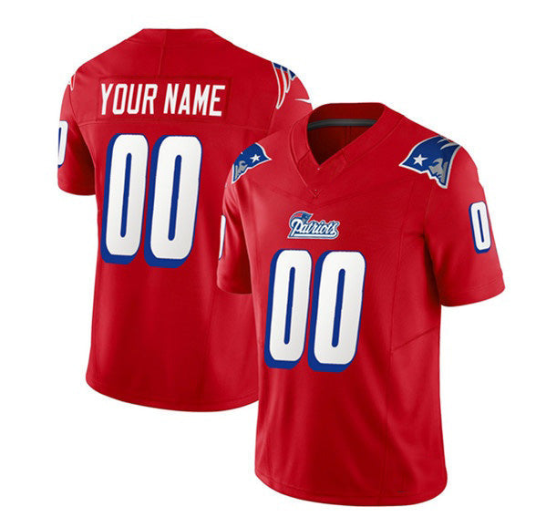 Custom NE.Patriots Active Player Red 2023 F.U.S.E. Throwback Limited Stitched Jersey