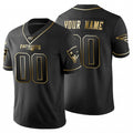 Custom NE.Patriots Black Golden Limited 100 Jersey