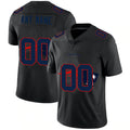 Custom NE.Patriots Black Team Logo Dual Overlap Limited Jersey