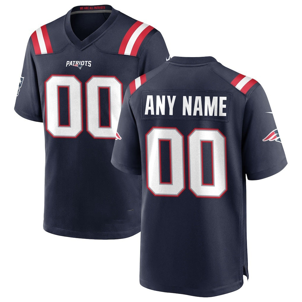 Custom NE.Patriots Navy Game Jersey