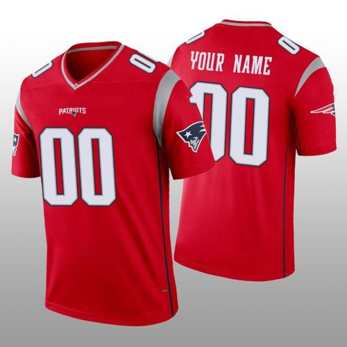 Custom NE.Patriots Red Inverted Legend Jersey