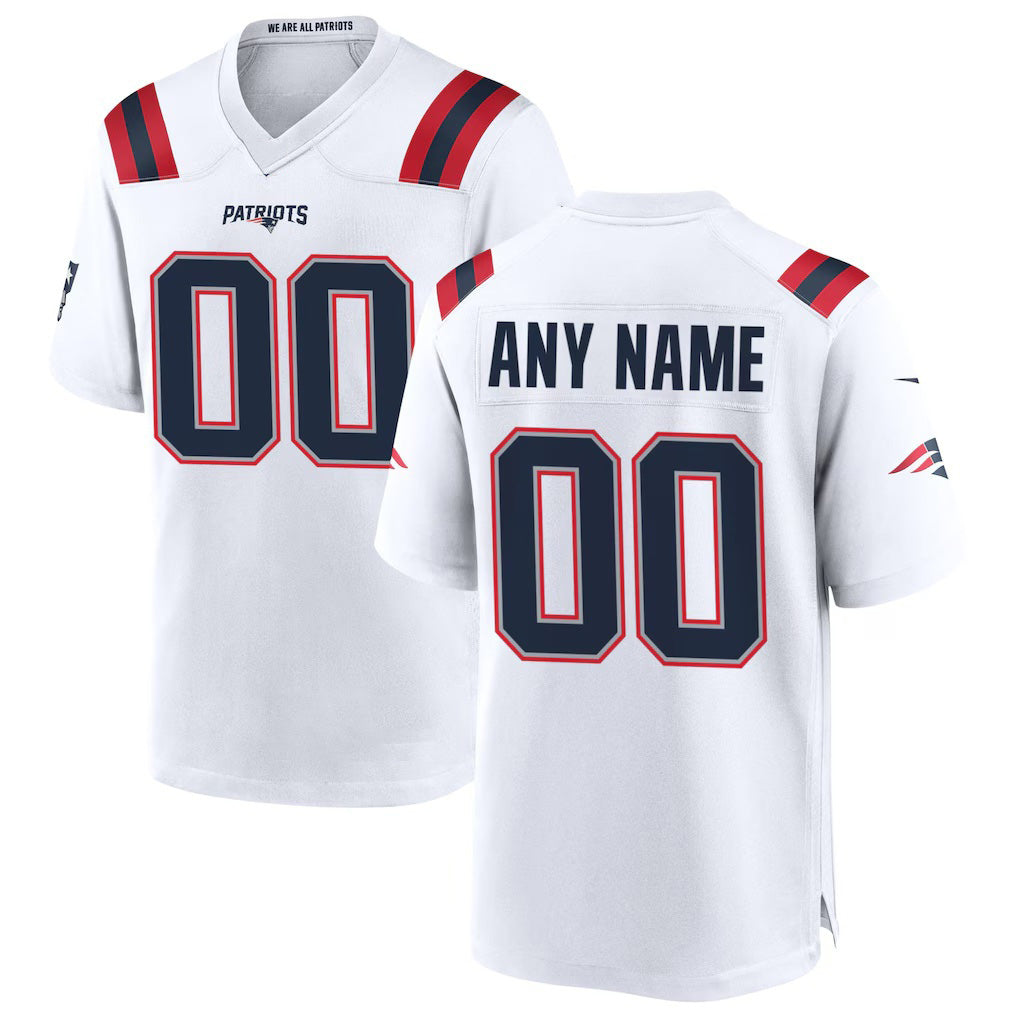 Custom NE.Patriots White Game Jersey
