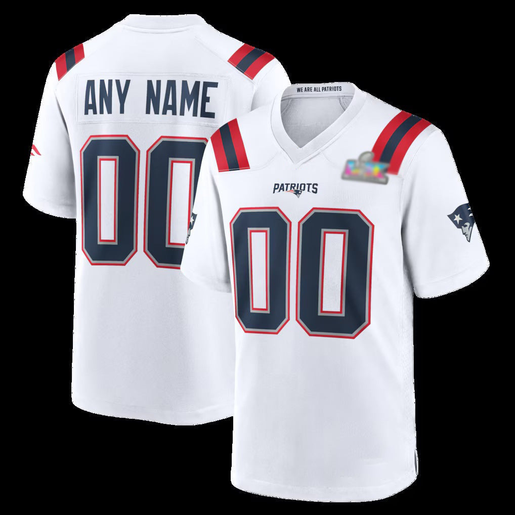 Custom NE.Patriots White LX Game Jersey