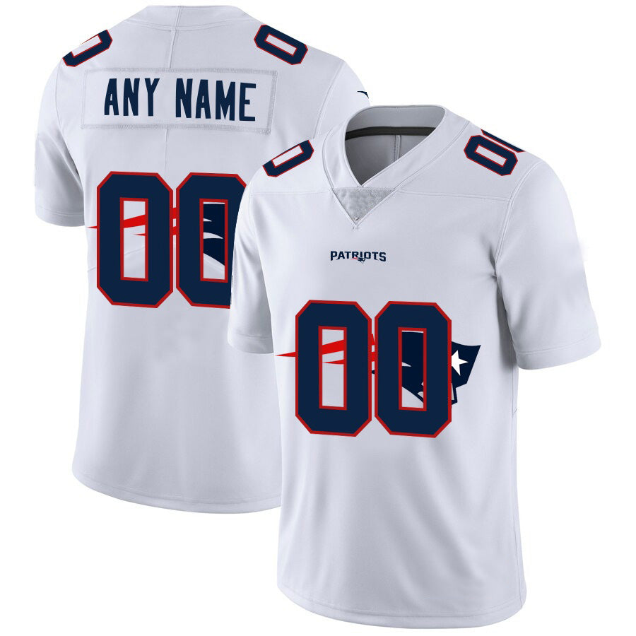 Custom NE.Patriots White Team Big Logo Vapor Untouchable Limited Jersey