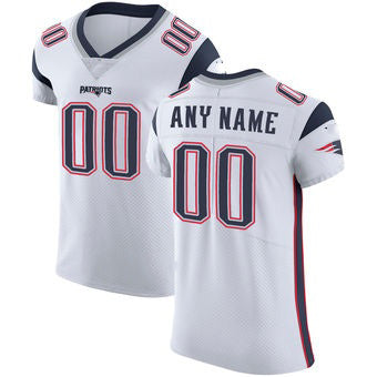 Custom NE.Patriots White Vapor Untouchable Elite Jersey