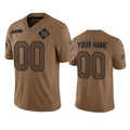 Custom NY.Giants Active Player 2023 Brown Salute To Setvice Limited Stitched Jersey