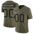 Custom NY.Giants Active Player Olive 2025 F.U.S.E. Salute to Service Limited Stitched Jersey