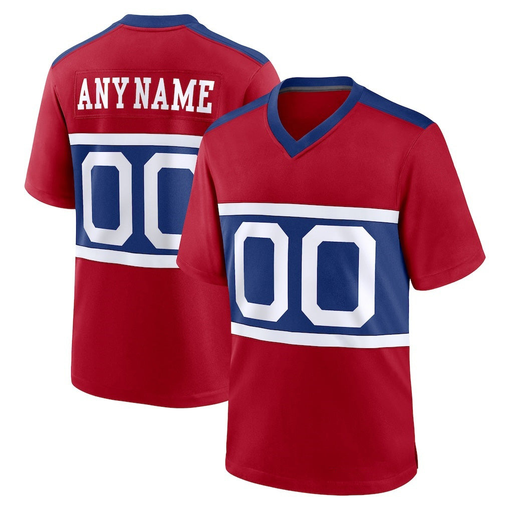 Custom NY.Giants Century Red Alternate Game Jersey