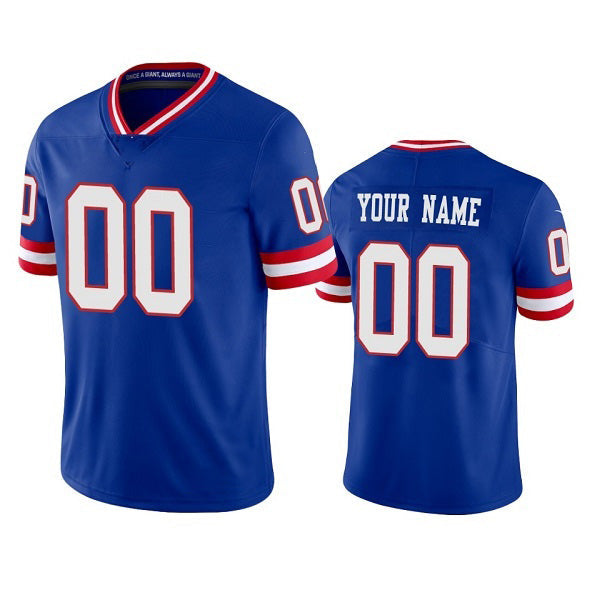 Custom NY.Giants Royal Vapor Untouchable Classic Retired Player Stitched Jersey