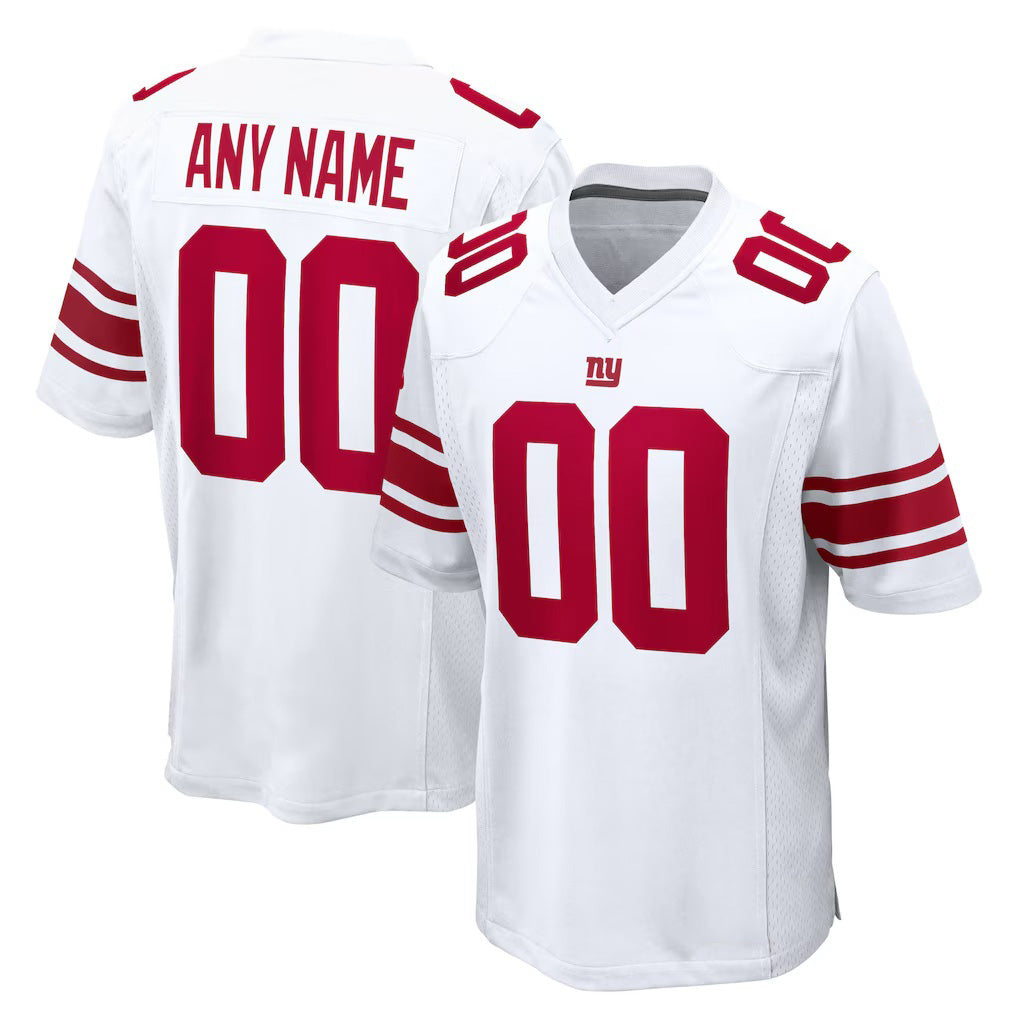 Custom NY.Giants White Game Jersey