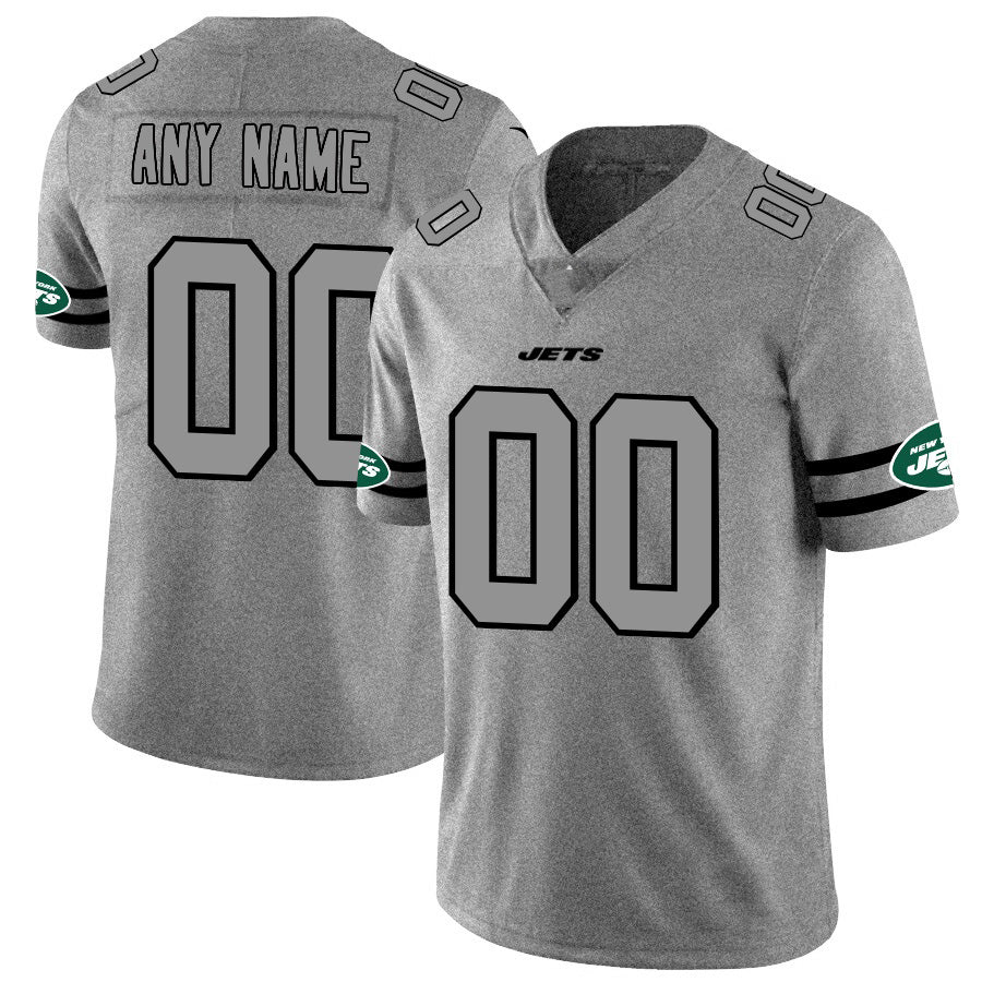 Custom NY.Jets 2019 Gray Gridiron Gray Vapor Untouchable Limited Jersey