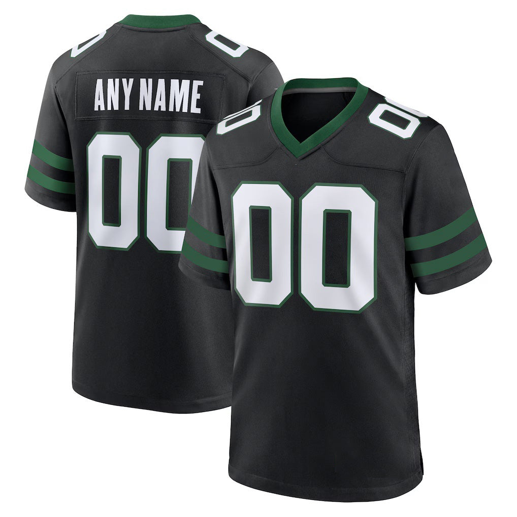 Custom NY.Jets Legacy Black Alternate Game Jersey