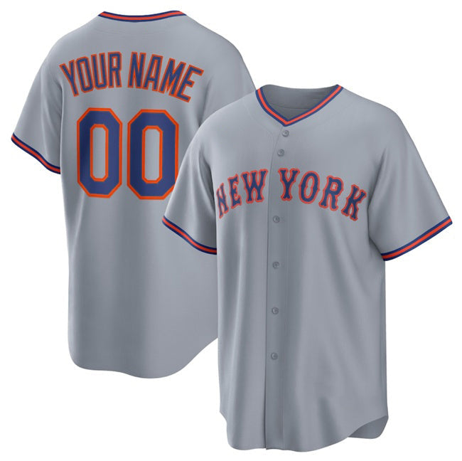 Custom New York Mets Active Player Gray 2025 Limited Stitched Baseball Jersey HELVY