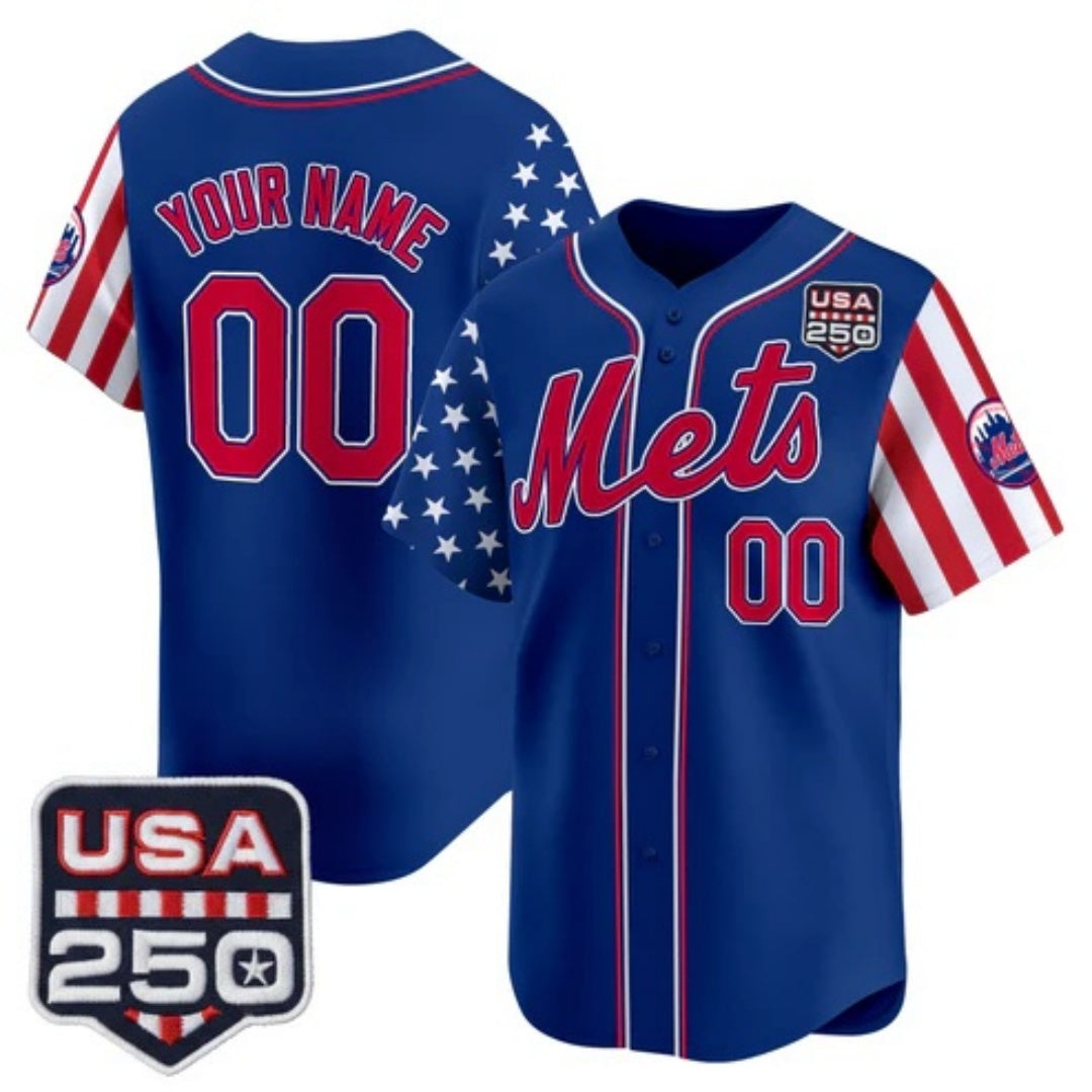 Custom New York Mets America 250 Edition Vapor Premier Limited Royal Stitched Baseball Jersey