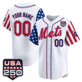 Custom New York Mets America 250 Edition Vapor Premier Limited White Stitched Baseball Jersey