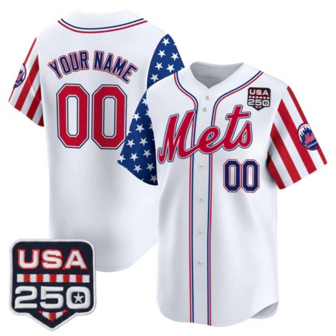 Custom New York Mets America 250 Edition Vapor Premier Limited White Stitched Baseball Jersey