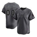 Custom New York Mets Graphite 2024 City Connect Limited Stitched Baseball Jersey HELVY