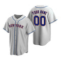 Custom New York Mets Gray Stitched Cool Base Road Baseball Jersey HELVY
