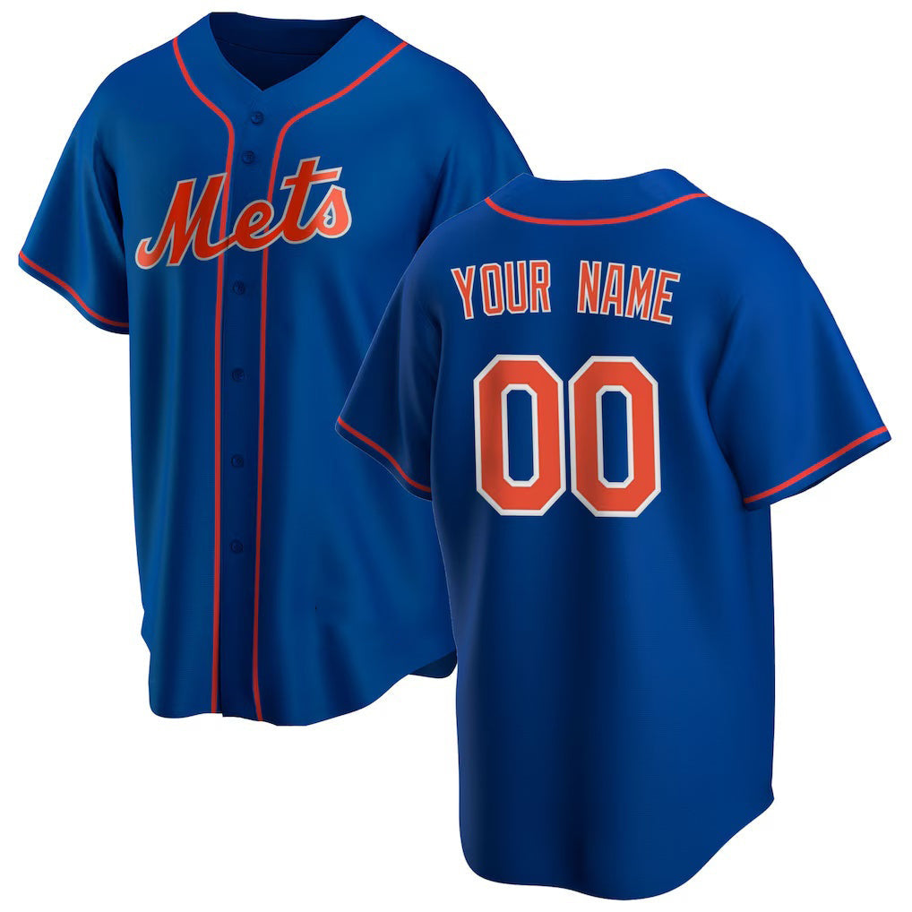 Custom New York Mets Royal Alternate Replica Pick-A-Player Baseball Jersey HELVY