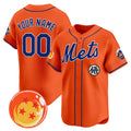 Custom New York Mets x Dragon Ball Orange Vapor Premier Limited Jersey - All Stitched Baseball Jersey