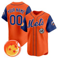 Custom New York Mets x Dragon Ball Royal Orange Vapor Premier Limited Jersey - All Stitched Baseball Jersey