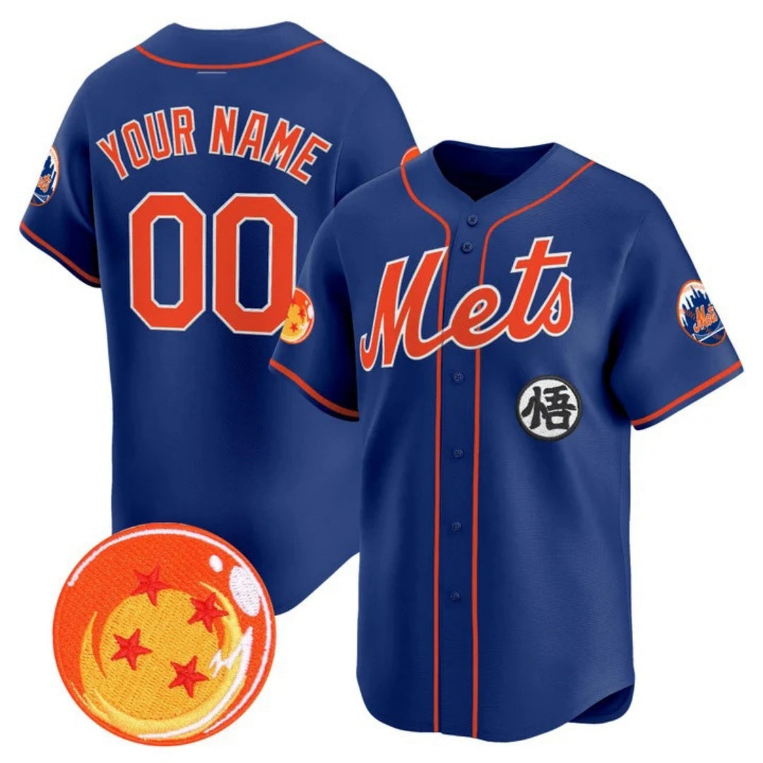 Custom New York Mets x Dragon Ball Royal Vapor Premier Limited Jersey - All Stitched Baseball Jersey