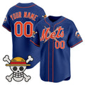Custom New York Mets x One Piece Royal Vapor Premier Limited Jersey - Stitched Baseball Jersey