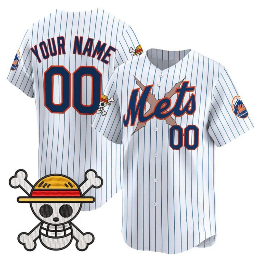 Custom New York Mets x One Piece White Vapor Premier Limited Jersey - Stitched Baseball Jersey
