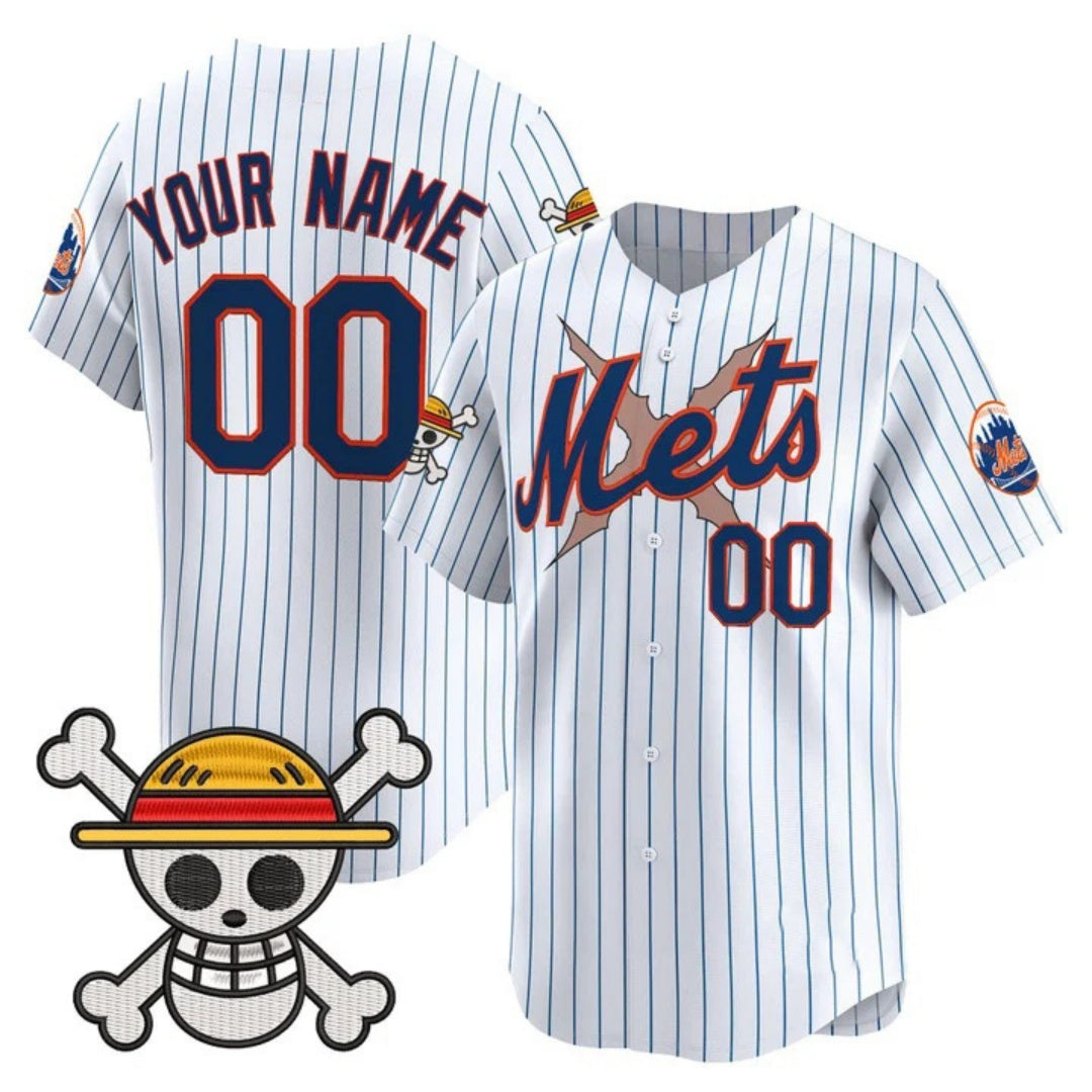 Custom New York Mets x One Piece White Vapor Premier Limited Jersey - Stitched Baseball Jersey