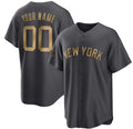 Custom New York Yankees Active Player Charcoal 2022 All-Star Cool Base Stitched Baseball Jersey HELVY