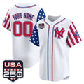 Custom New York Yankees America 250 Edition Vapor Premier Limited White Stitched Baseball Jersey