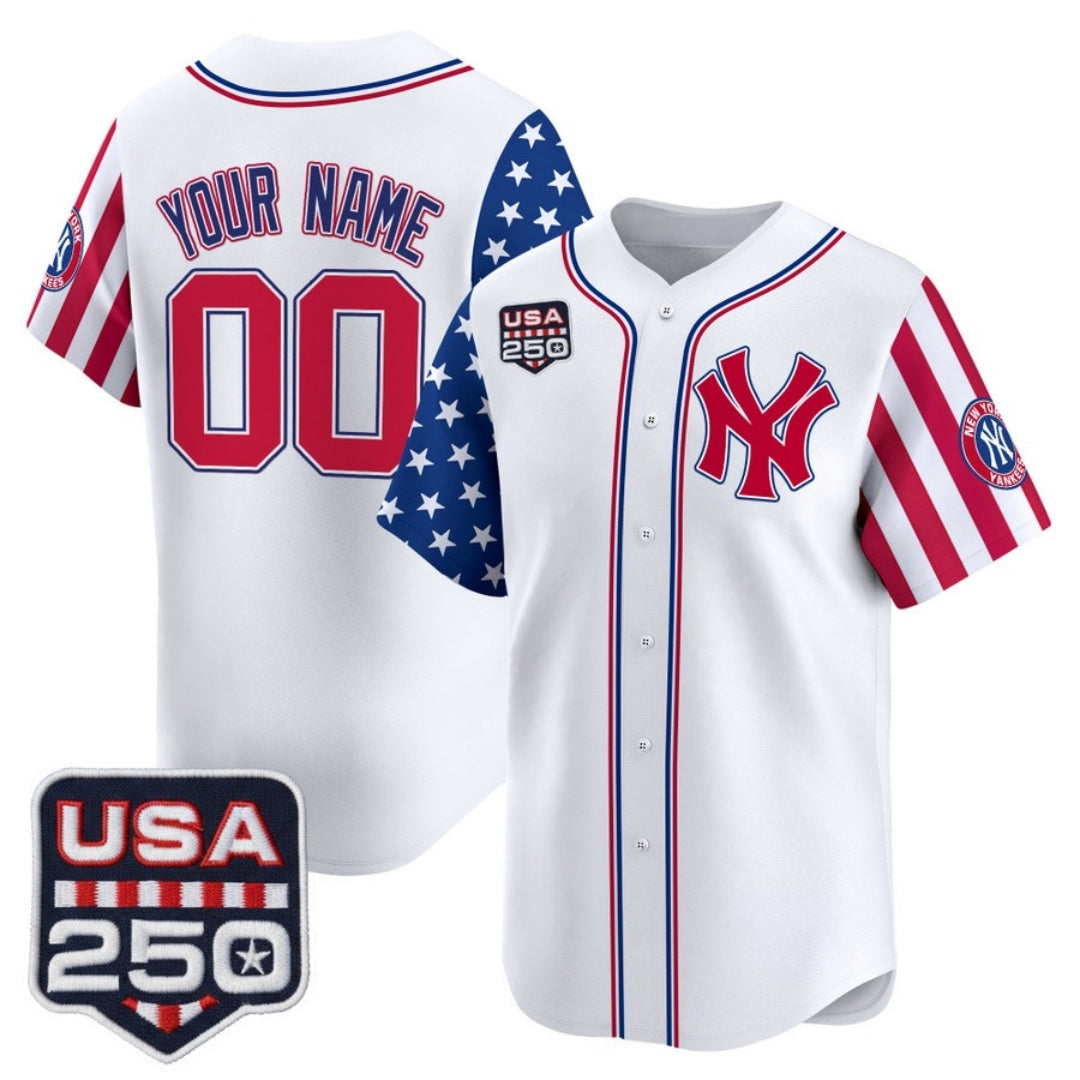 Custom New York Yankees America 250 Edition Vapor Premier Limited White Stitched Baseball Jersey