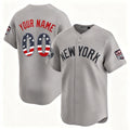 Custom New York Yankees Gray USA 250 Fourth of July Limited Stitched Jersey