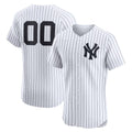 Custom New York Yankees White Home Elite Baseball Jersey HELVY