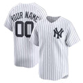 Custom New York Yankees White Home Limited Baseball Jersey HELVY