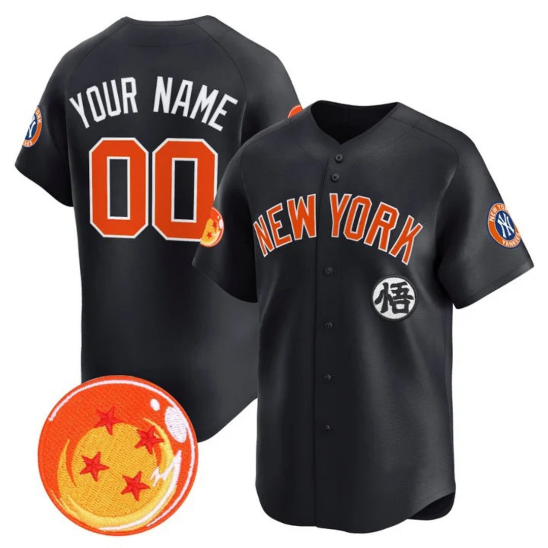 Custom New York Yankees x Dragon Ball Navy Vapor Premier Limited Jersey - All Stitched Baseball Jersey