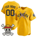 Custom New York Yankees x One Piece Gold Vapor Premier Limited Jersey - Stitched Baseball Jersey