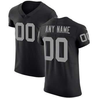 Custom O.Raiders Black Vapor Untouchable Elite Jersey