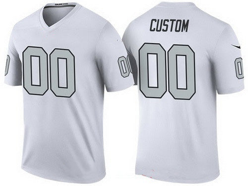 Custom O.Raiders White Color Rush Legend Limited Jersey