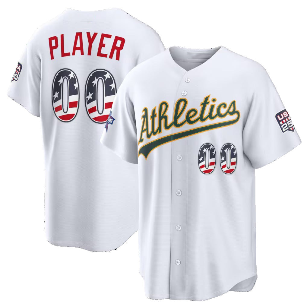 Custom Oakland Athletics 2026 All-Star Edition Stars & Stripes White Stadium Pick-A-Player Baseball Jersey