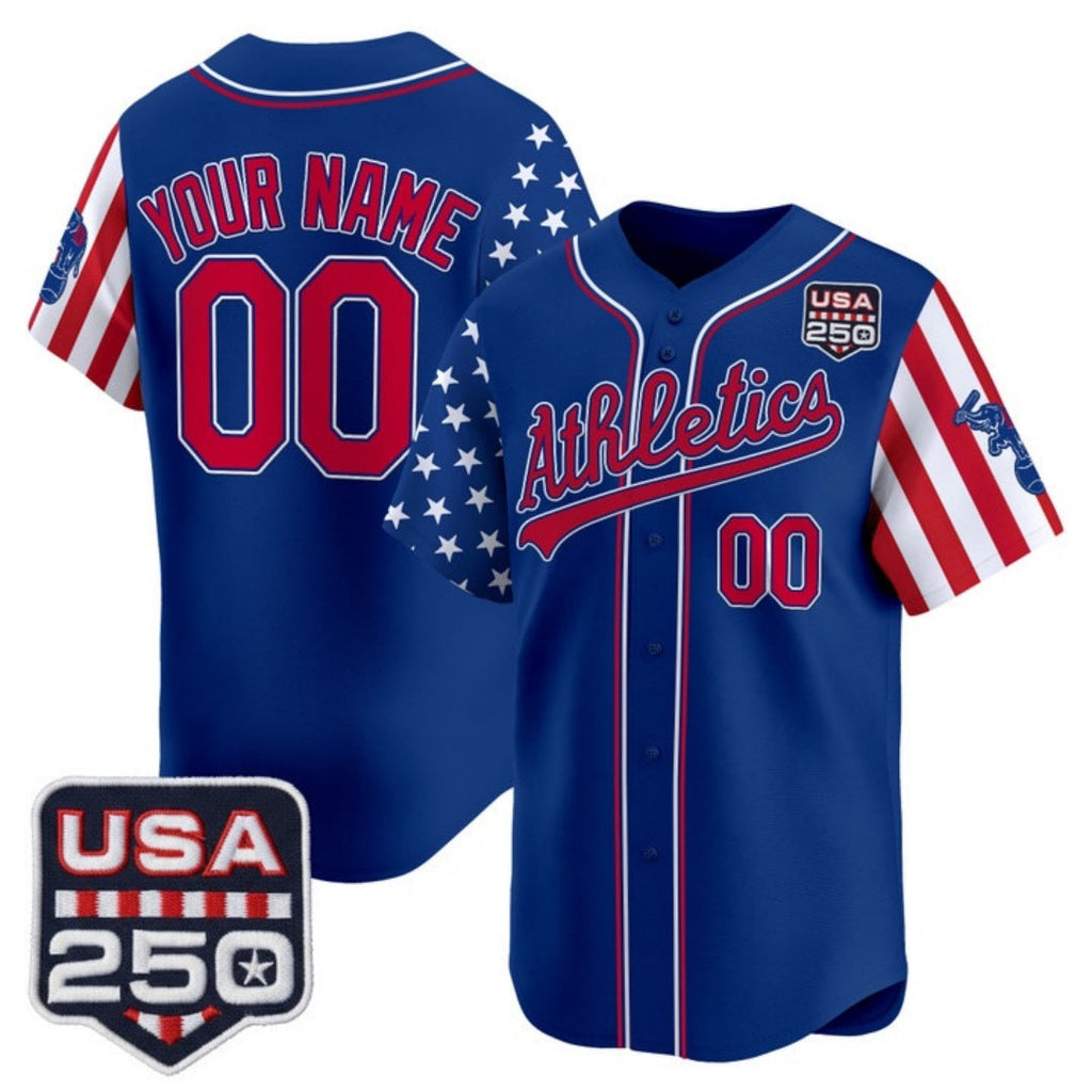 Custom Oakland Athletics America 250 Edition Vapor Premier Limited Royal Stitched Baseball Jersey