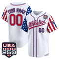 Custom Oakland Athletics America 250 Edition Vapor Premier Limited White Stitched Baseball Jersey